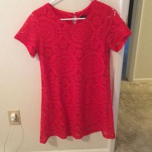 Red lace dress
